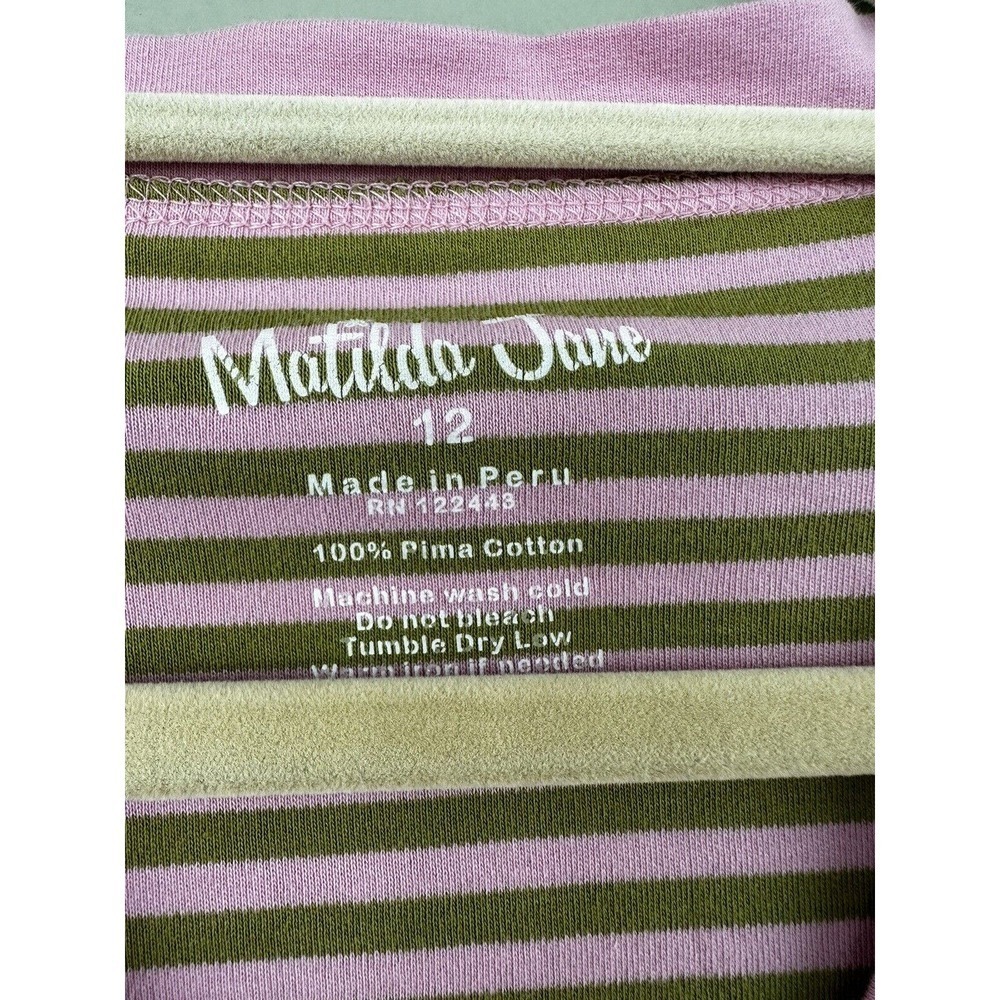 Matilda Jane Girls Cardigan Sweater Button Down Size 12 Striped Pima Cotton - Picture 3 of 6